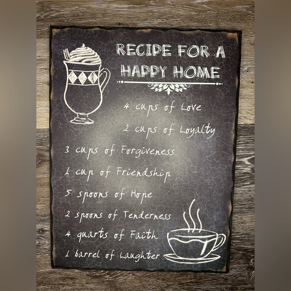 Hobby Lobby Recipe For A Happy Home Wall Decor *Buy Now Priced*